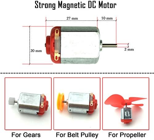 10pcs Micro 130 DC Motor Strong Magnetic Brushed Electric DC 3V -12V 25000 RPM Cars Toys Electric Motor, High Speed Torque DIY Remote Control Toy Car Hobby Motor, Metal Car Engine Motor Kit for Toys - Image 2