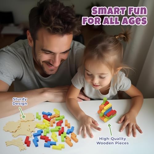 Sharp Brain Zone 3D Wooden Puzzle Cube (25N Style) | Colorful, Eco-Friendly Wooden Puzzle for Mental Stimulation, Focus, and Problem-Solving Fun | Challenging Brain Teaser for Adults and Kids - Image 4