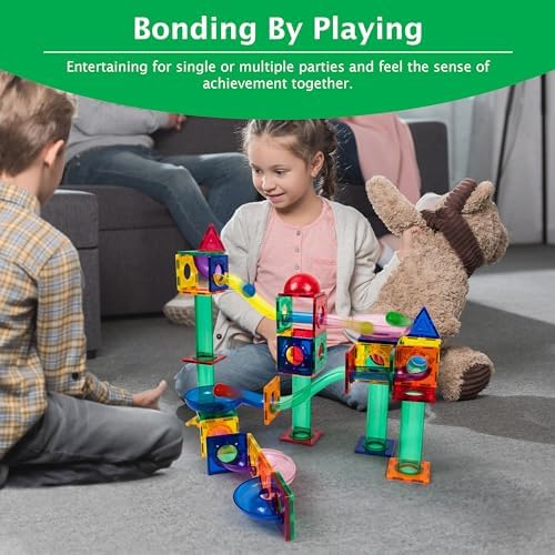 PicassoTiles 70PC Marble Run + 30PC Magnetic Race Car Track, Fun & Creative Playset: STEAM Learning, Enhance Construction Skills, Hand-Eye Coordination and Fine Motor Skills, Gift for Boys and Girls - Image 5