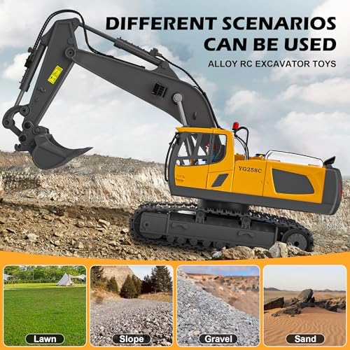Remote Control Excavator Toy for Boys 6-11 yrs Old,11-Channel RC Excavator Toy,with Metal Shovel,2.4Ghz RC Construction Vehicle,Ideal Gifts for Kids on - Image 3