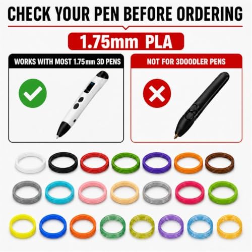3D Pen Filament Refills, 22 Colors, 1.75mm PLA, 220 Feet - Image 6