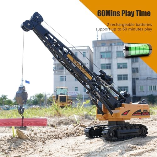Jiakora Remote Control Crane Toy, 1:14 Scale RC Construction Vehicle with Metal Hook & 2 Batteries Included - Realistic Engineering Toy Truck, for Boys Girls 3 4 5 6 7 8 Years Old - Image 2