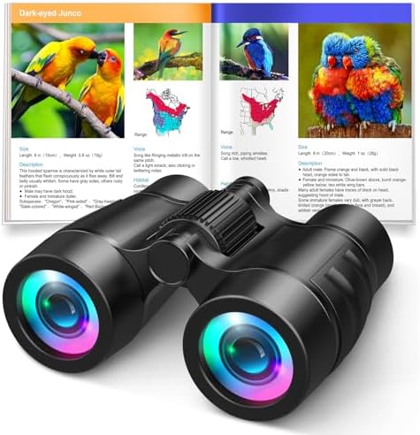 Boy Toys Ages 3-8: Kids Binoculars with Bird Watching Manual 4 5 6 7 8 Year Old Boys Girls Christmas Birthday Gifts Outdoor Travel Binoculars Toy for Kid Age 4-6 Toddler Camping|Hiking Toys by LETSGO