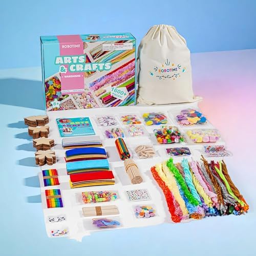 ROBOTIME Ultimate Craft Kit for Kids Ages 8-12 | Largest Pack | 1600+ Pieces Deluxe Arts and Crafts Supplies | Screen-Free Activities for Kids | Gift Ideas for Girls & Boys by ROBOTIMEBuildingThingstoLife