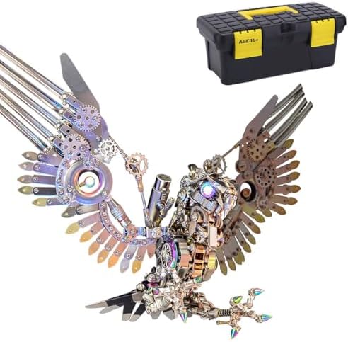 3D Steampunk Mechanical Metal Puzzle Kit: DIYGyrfalcon Eagle Model - 3D Jigsaw Assembly Kit, Handmade Craft Collection for Adults, Teens, Boys, and Girls(1800+Piece) - Image 3