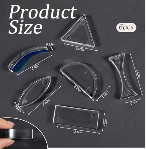 5 Pcs Prism Lenses Glasses Acrylic Triangular Prism Glasses Triangular Semicircular Rectangular Concave Convex Mirror Science Experiment Kit for Physics Lab Reflection Refraction Science - Image 2