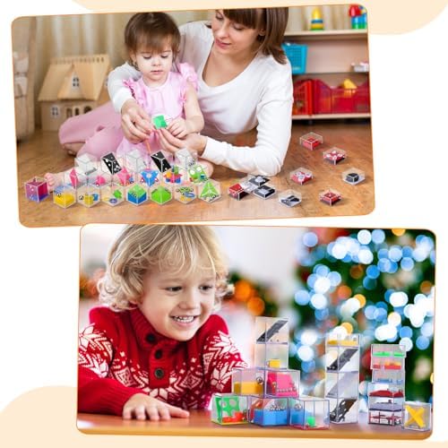RoundFunny 100 Pcs Brain Teaser Puzzle Cubes Mini Puzzle Party Favor Mini Games Cubes Box Bulk for Kids Stocking Goodie Bag Stuffers for Maze Games Classroom Prizes Gifts - Image 5