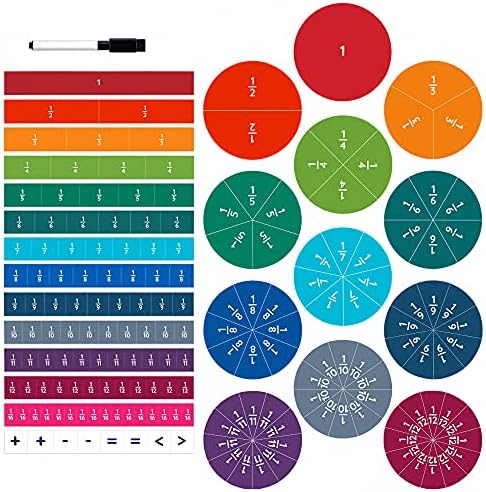 Oyster&Pop Magnetic Fraction Tiles & Circles - Large Manipulatives Set by OysterPop