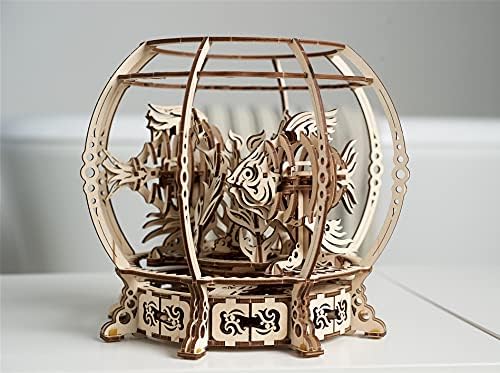 UGEARS Aquarium 3D Wooden Puzzles for Adults - Wooden Model Kits for Adults Mechanical Aquarium Puzzles for Adult Unique Wooden Puzzle Brain Teaser, Hobby Set Home Decoration - Image 6