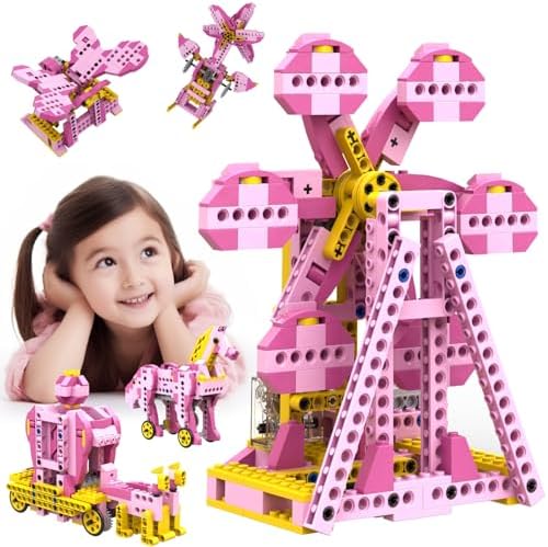 Apitor Robot G STEM Kits for 6-7 Year Old Girl, 8 in 1 Electric Building Toys for Kids 6-8 8-10, DIY Educational Construction Science Kit for Girls 6-12 Christmas Birthday Gift by ApitorTechnologyCoLtd