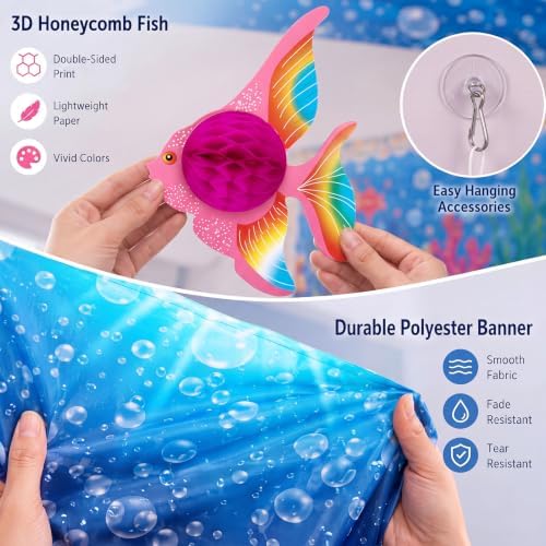60 Pcs 2026 Under The Sea Party Decor Set, Ocean Hanging Decor - Image 3