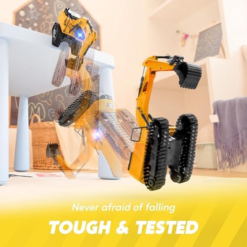 JOYIN Remote Control Excavator Toys for Boys, 2.4Ghz RC Play Excavator with Light, Construction Toys for Boys Birthday Gift 4-7 8-12 Year Old Kids - Image 6