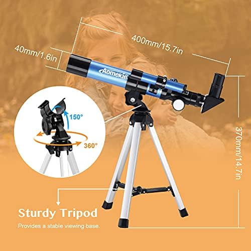 AOMEKIE 40040 Kids Astronomical Telescope for Beginners, 32X Refractor Telescope with Tabletop Tripod, Simple Assembly, for Moon Watching, Children Birthday - Image 5