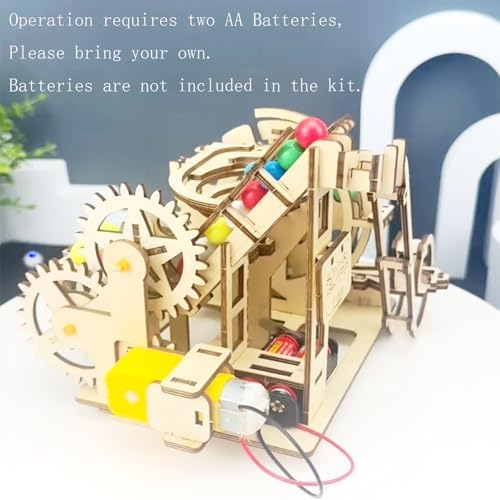 3D Wooden Roller Coaster Puzzle Motorized Marble Run Construction Kit - Image 2