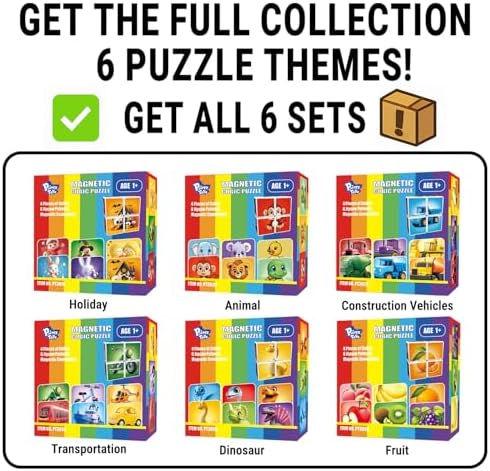 Pairez Toys Magnetic Building Blocks for Toddlers, 6 Theme Puzzle Cube Sets - Image 2