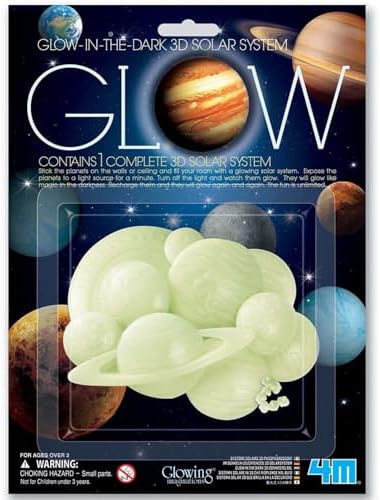 4M Glow 3D Solar System - Glow-in-the-Dark Wall & Ceiling Planet Stick-Ons by 4M