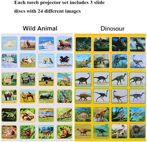 Georgie Porgy Children Projector Toys Educational Science Set Wall Ceiling Tent Torch Flashlight for Kids Gifts for Boys Girls (Dinosaur + Wild Animal) - Image 5