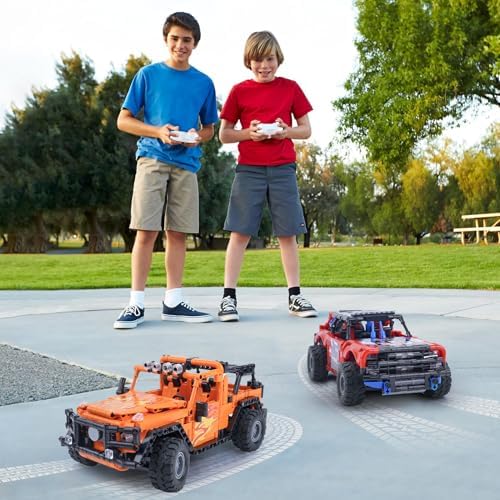 VERTOY STEM Building Car Toys for Kids Boys - Remote & APP Control Block Set, Birthday Gifts for Age 8-12 13+ Year Old, Bigger Orange Model(740+ pcs) - Image 5