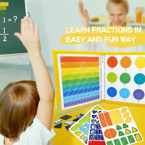 Magnetic Fraction Educational Puzzle for Kids, New Magnetic Fraction Tiles & Fraction Circles, Math Manipulatives for Elementary School Early Math Skills - Image 3