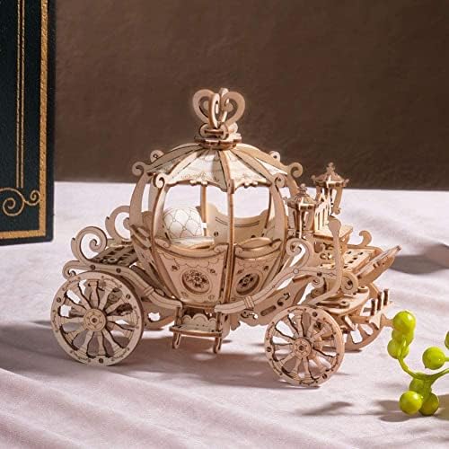 Rowood 3D Puzzles for Adults, Wooden Model Kits for Adult, DIY STEM Toy for Ages 14+ - Pumpkin Cart (182 Pieces) - Image 2