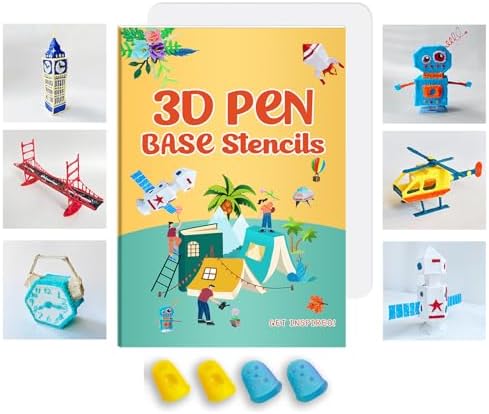 3D Pen Stencil Book with Silicone Mat, 65 Reusable Templates for 3D Printing Pens, Drawing Patterns & Project Ideas for Beginners, Teens & Adults, 3D Pen Not Included by Unknown