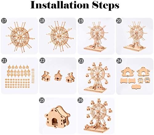 Large Size Wooden Ferris Wheel Building DIY Model Kits - Educational STEM Toys | 3D Puzzles Science Kits for Adults Kids | Mechanical Assembly Stem Colorful - Image 5
