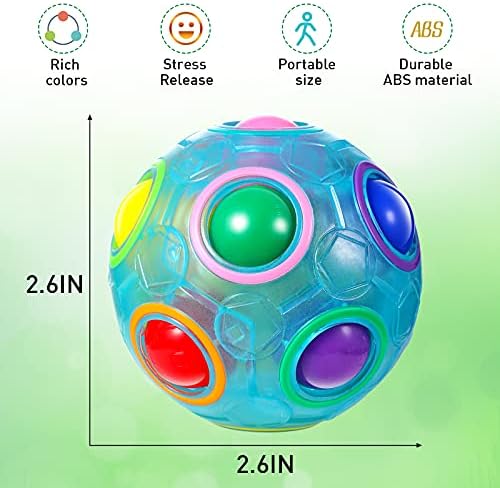 Sumind 3 Pieces Magic Puzzle Rainbow Ball 3 Colors Fidget Puzzle Ball - Image 2