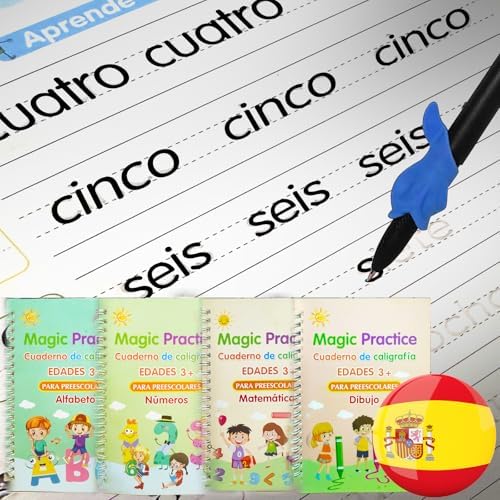 Magic Grooved Writing Practice for Kids - Spanish, Small, 4 PCS by KILOGOGRAPH