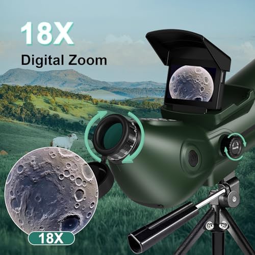 Smart Telescope, Digital Electronic Telescopes with 4K Astrophotography Camera, Internal and Externat Dual Screens Spotter for Adults & Kids & Beginners Astronomy with 64G Card - Image 6
