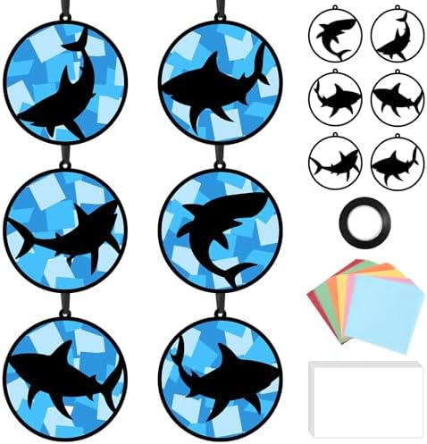 Qyeahkj 36Set Shark Suncatchers Crafts Kit for Kids by Qyeahkj
