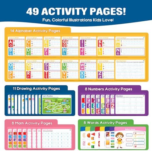 Magic Grooved Writing Practice for Kids Ages 3-8 – Large 11.2"x7.5" Reusable Handwriting Workbook (5 Books) – Preschool Learning Activities, Kindergarten Educational Tracing Toys for Boys & Girls - Image 2