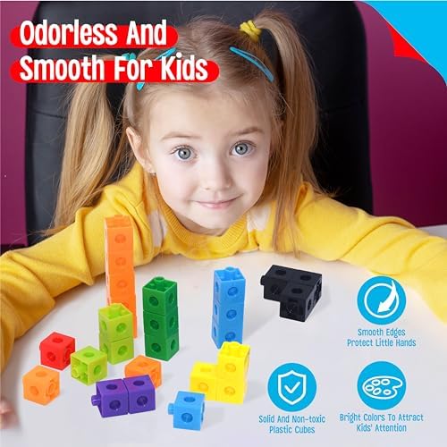 SpriteGru Math Linking Cubes, Set of 100 Math Cubes Manipulative Connecting and Counting Snap Blocks for Early Math and Construction, Educational Toy for Preschool, Kindergarten, Homeschool - Image 3