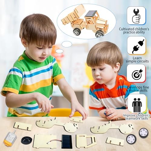 6-in-1 Solar STEM Wooden Building Kit for Kids Ages 6-14 - Image 5