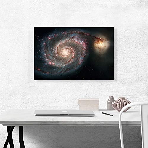 ARTCANVAS Hubble Telescope Spiral Whirlpool Galaxy Canvas Art Print Stretched Framed Painting Picture Poster Giclee Wall Decor - 26" x 18" (0.75" Deep) - Image 2