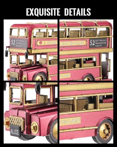 Piececool 3D Metal Puzzles Double-Decker Bus Metal Model Kits for Adults Collectible Interactive DIY Building Model,Desk Decor, Engineering Gifts for Men Teens 16+ - Image 7