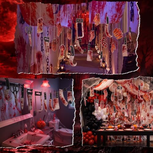 111 Pcs Halloween Bloody Hanging Party Decoration for Ceiling - Image 6