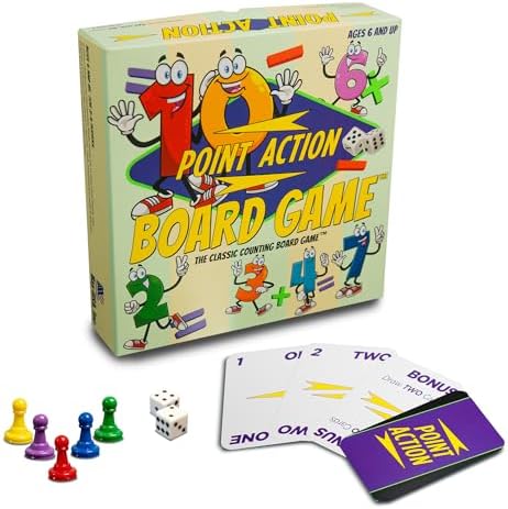 Point Action – Fast-Paced Math Dice Board Game – Add, Subtract & Race to Win – Fun Educational Family Game by Unknown