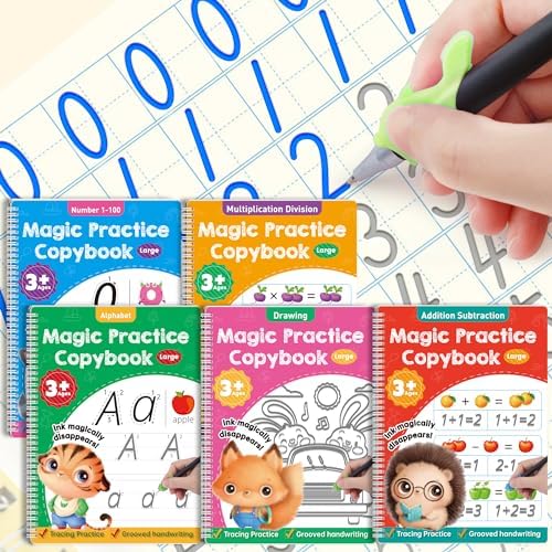 Large Magic Grooved Writing Practice Books for Kids 3-8 Learn to Write by D-FantiX