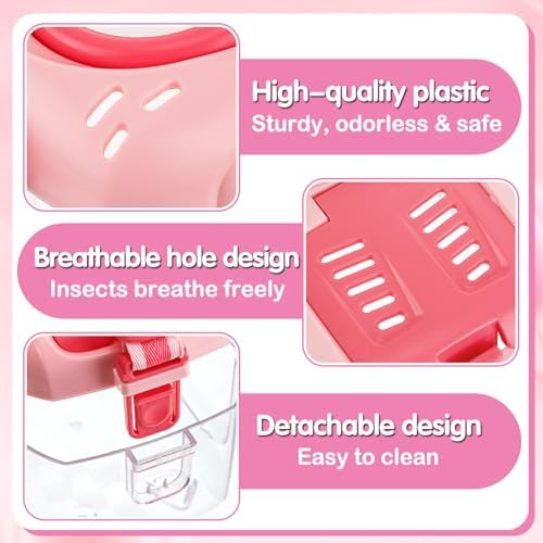 Biubee Bug Catcher for Kids - Sturdy Bugs Catching Kit Gifts with Butterfly Net Collector Insect Catcher Tweezer, Pink Bug Habitat Outdoor Explorer Kit for Girls Age 3 4 5 6 7 8 - Image 5