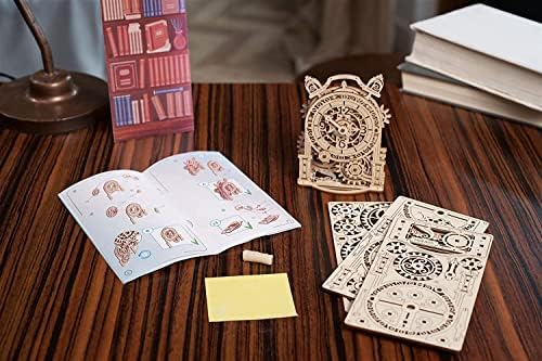 UGEARS Vintage Alarm Clock 3D Puzzle - Wooden Model Kit for Adults to Build - Mechanical Model Desk Clock Making Kit - 3D Jigsaw Puzzle Wood Toy Clock - DIY Brain Teaser Puzzle Construction Set - Image 6
