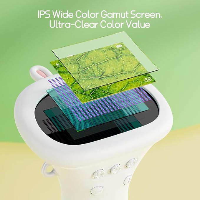 Portable Digital Microscope for Kids, Pocket Handheld Microscope Camera with 2'' Inch Screen, Educational Science Christmas Birthday Gifts for Age 3 4 5 6 7 8 9 10 11 12 Girls Boys - White
