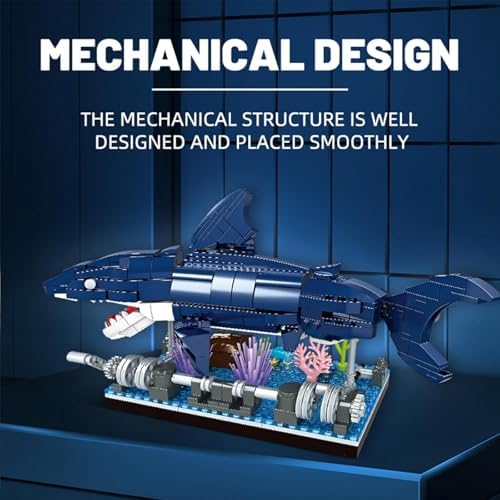 Mechanical Shark Building Blocks Set, Rotatable Shark Toys, 499 PCS - Image 4