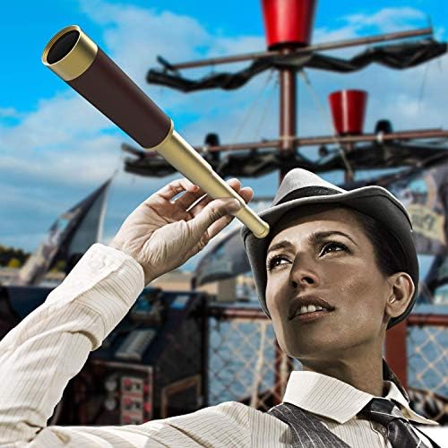 Pirate Monocular Telescope, 25x30 High Powered Zoomable Collapsible Brass Spyglass Handheld Waterproof Telescope Monocular for Bird Watching Hunting Hiking Travelling - Image 4