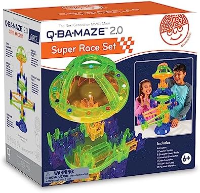 MindWare Q-BA-Maze 2.0 Super Race Set Marble Run, 68 Pieces by MindWare