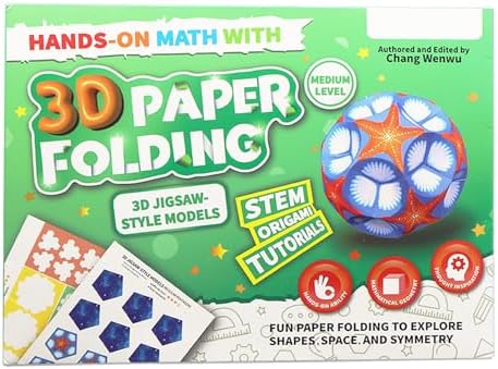 Foraineleyo Hands-On Math 3D Paper Folding Kit - STEM Origami Puzzle for Boys Girls Ages 6-12, Medium Level 3D Jigsaw-Style Models by Unknown
