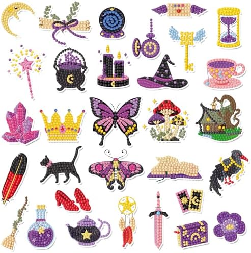 Labeol Diamond Art Kits for Kids Boys and Girls Ages 6-8-10-12 Easy to DIY Creative Diamond Art Sticker Craft by Numbers Kits for Kids and Adult Beginners (Magic) by Labeol