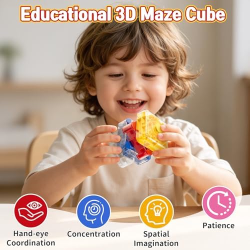 2-in-1 Fidget Spinner Maze Cube 3D Puzzle Brain Teaser 4 Level - Image 2