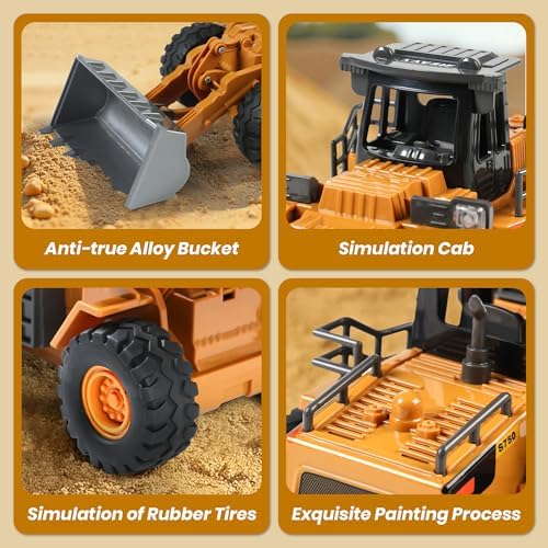 Dwi Dowellin Rc excavators,Remote Control Front Loader,Construction Vehicle for Boys Ages 3-12, Gift for Birthday Christmas - Image 3