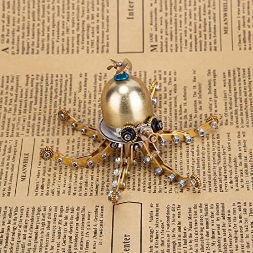 3D Steampunk Puzzle, Metal Octopus Jigsaw Puzzle Model DIY Assembly Building Kits Crafts Brain Teaser, Art Craft Home Deco Gifts for Teens Adult (100+PCS) - Image 2