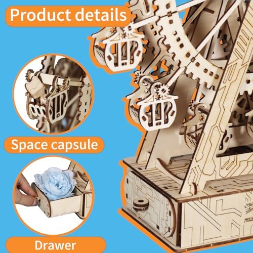 Music Park 3D Wooden Puzzle, Ferris Wheel Music Box - Image 4